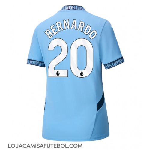 Camisa de Futebol Manchester City Bernardo Silva #20 Equipamento Principal Mulheres 2024-25 Manga Curta